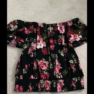 Off the shoulder crop top floral